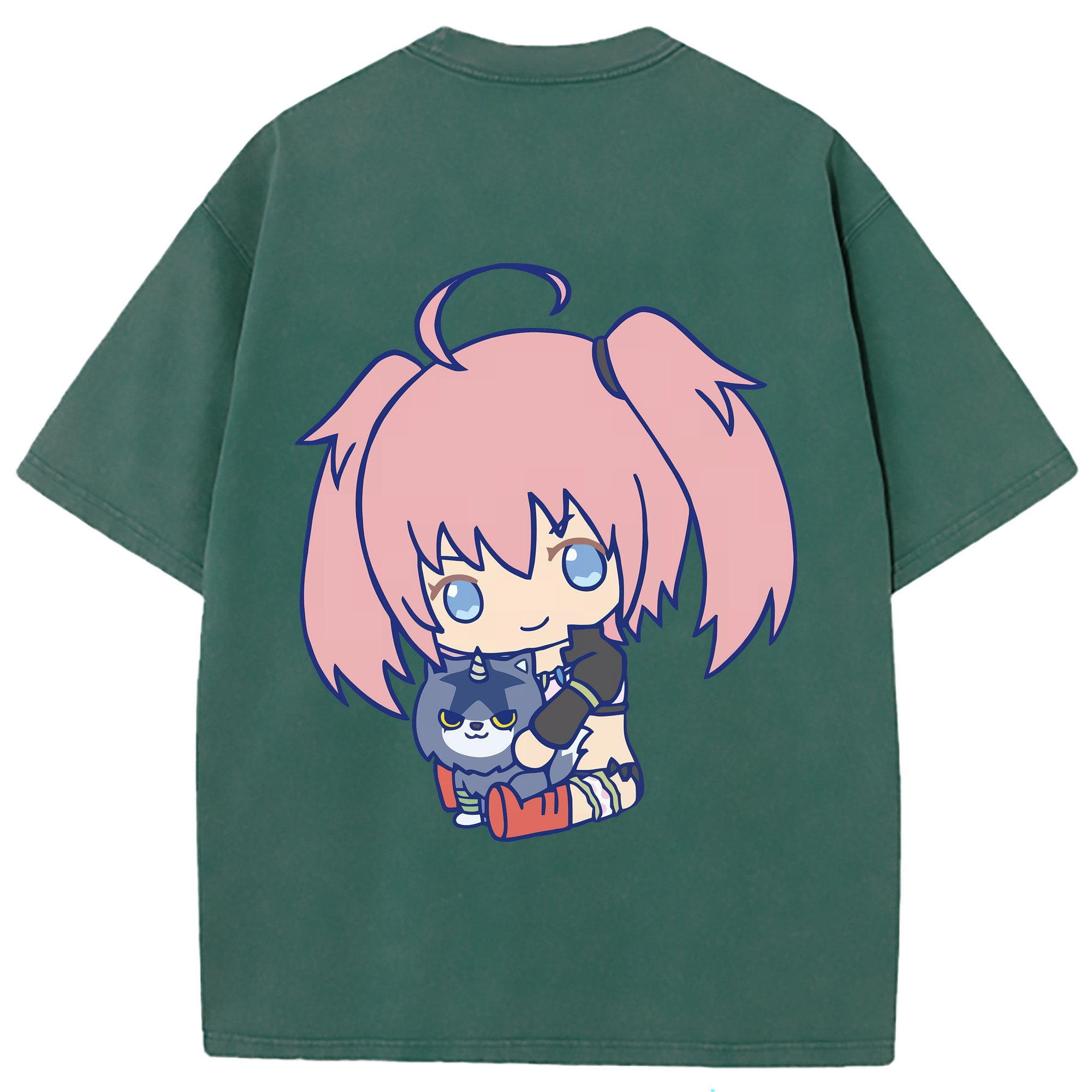 （画像用） 転スラ Regarding Reincarnated to Slime 綿100% ヴィンテージ風 半袖Tシャツ（背面プリント）